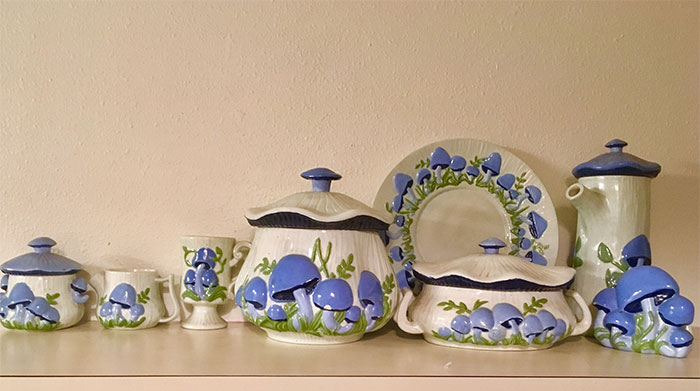 I'm So Very Happy To Have A Place To Share My Most Beloved Second Hand Collection Of Blue Mushroom Pottery
