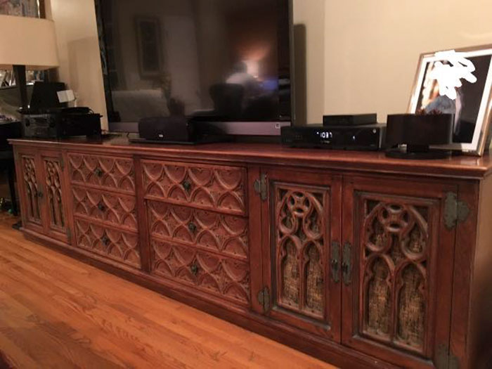 I Present You With This 9’1” Solid Wood Credenza That Was Originally Designed For One Of The Creators Of “The Honeymooners”, For His Home In The Trousdale Estates (A Neighborhood In Beverly Hills)