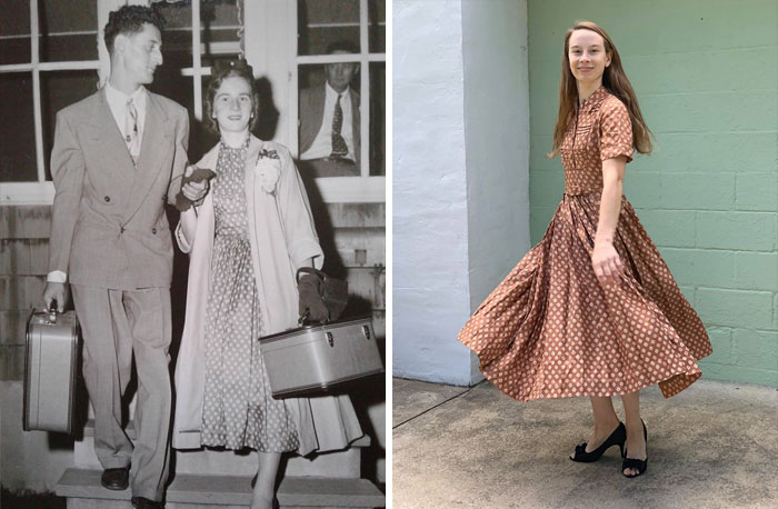 My Mother And Father Were Married In September Of 1954. She Was A Seamstress And Made Her Own Honeymoon Dress (First Picture)