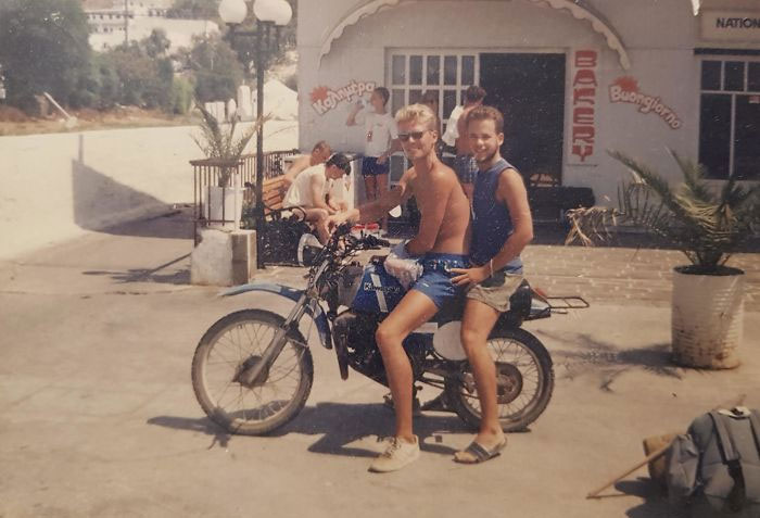 My Dad With David Bowie In A Vacation In Greece. 1988