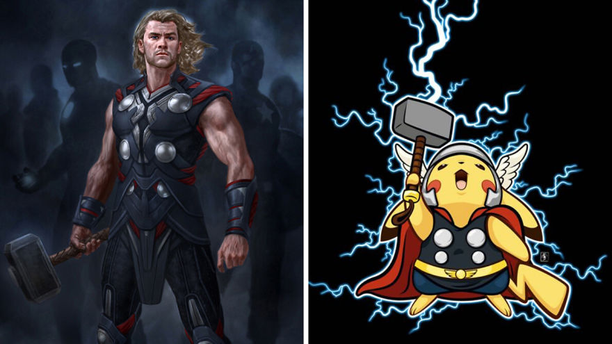 Superhero Characters As Pikachu Versions