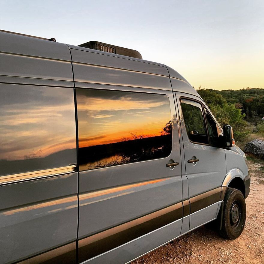 (Sprinter Van Interior) Empty Nester Downsized Vanlife.