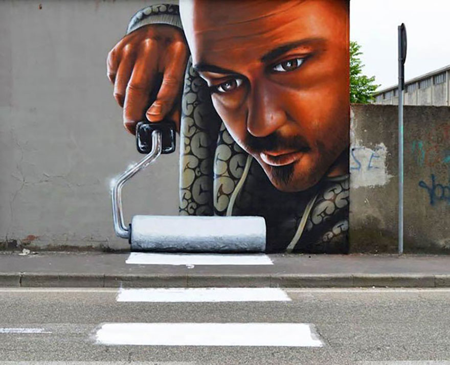 This Street Performer Beautifies The Walls And Empty Spaces Of His City With His Stunning 3D Art.