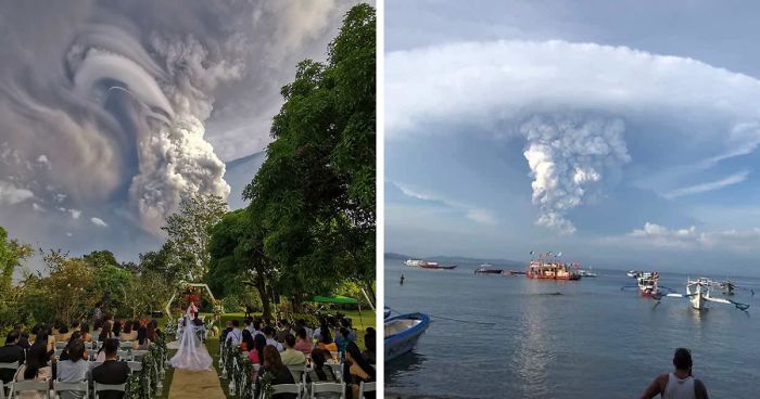 Philippines volcano eruption