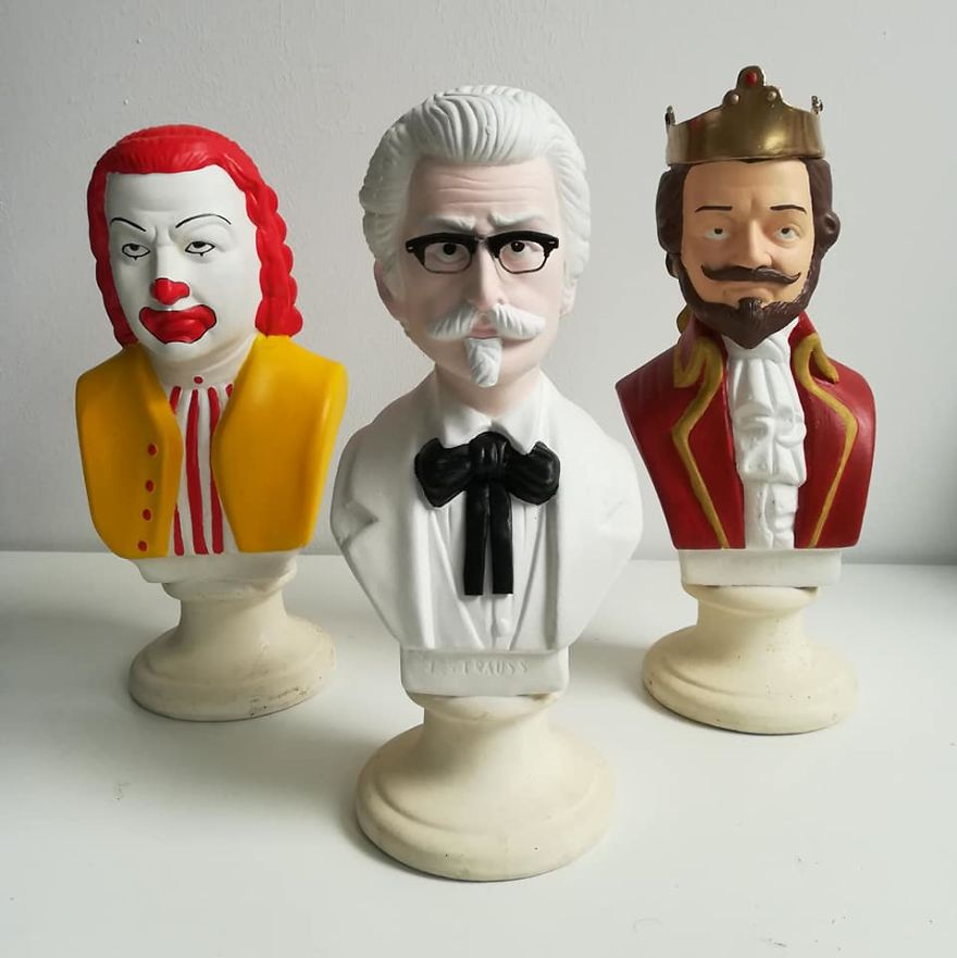I Made The Fastfood Trio Out Of Thrift Shop Busts