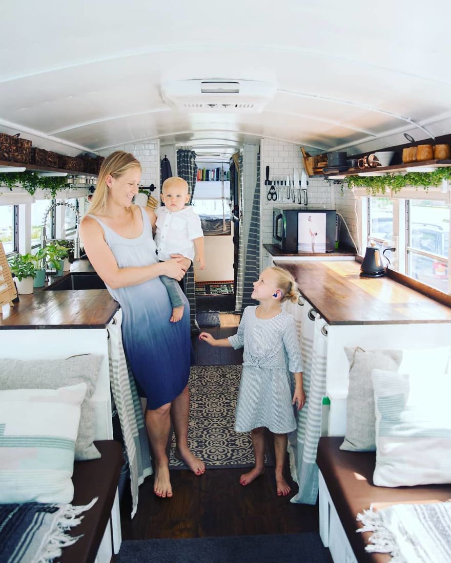 Family Of 5 Live And Travel In DIY Bus Conversion, Going Debt Free.