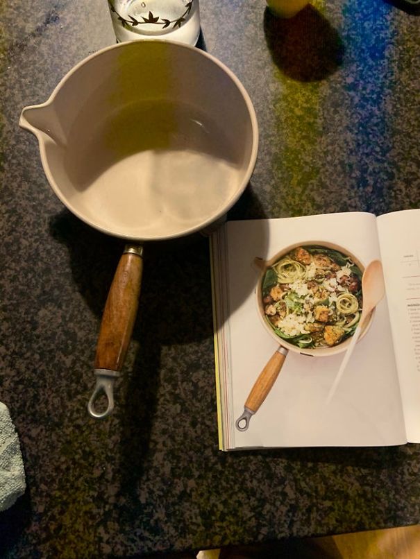 "We have the same saucepan as this cookbook"