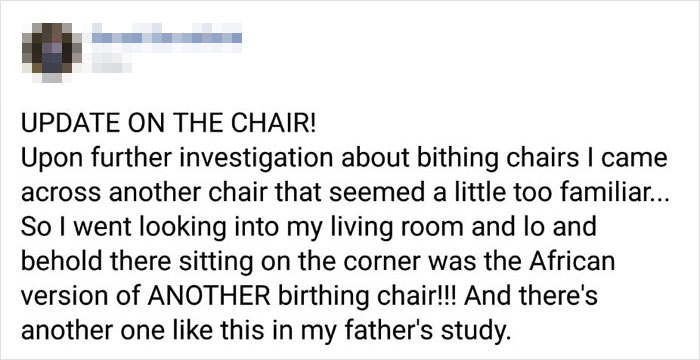 Dad Buys An Antique Chair For His Daughter, 2 Years Later Her Boyfriend Tells Her It's Actually A Birthing Chair