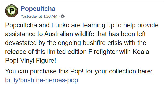 Australian Firefighters Honored With Their Own Funko Pop Figures To Raise Funds For Animals Impacted By Bushfires
