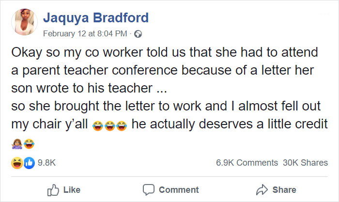 Mom Gets Called Into Parent-Teacher Conference After Her Son Writes An Angry Letter To Teacher For Disciplining Him