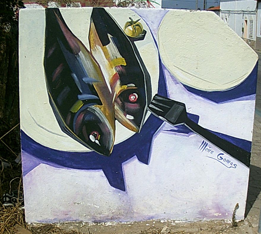 Street Art In Ferragudo, Algarve, Portugal Street Art In Ferragudo, Algarve, Portugal