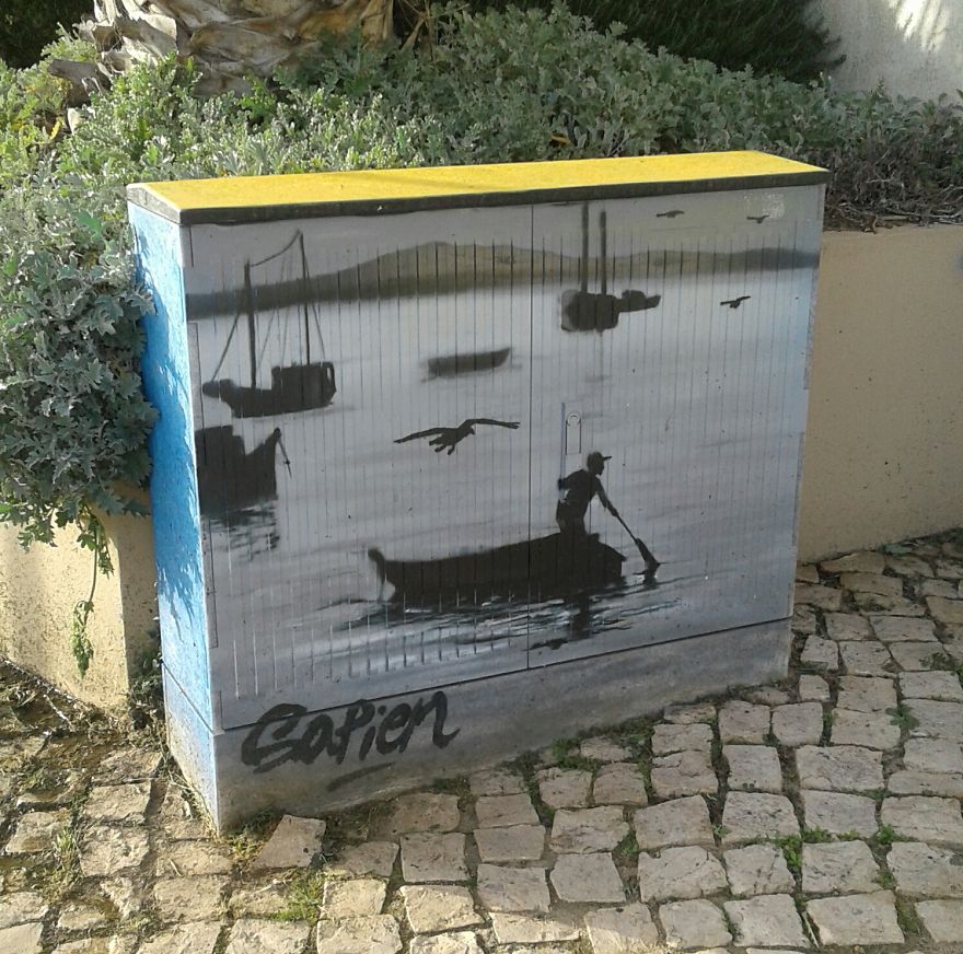 Street Art In Ferragudo, Algarve, Portugal Street Art In Ferragudo, Algarve, Portugal