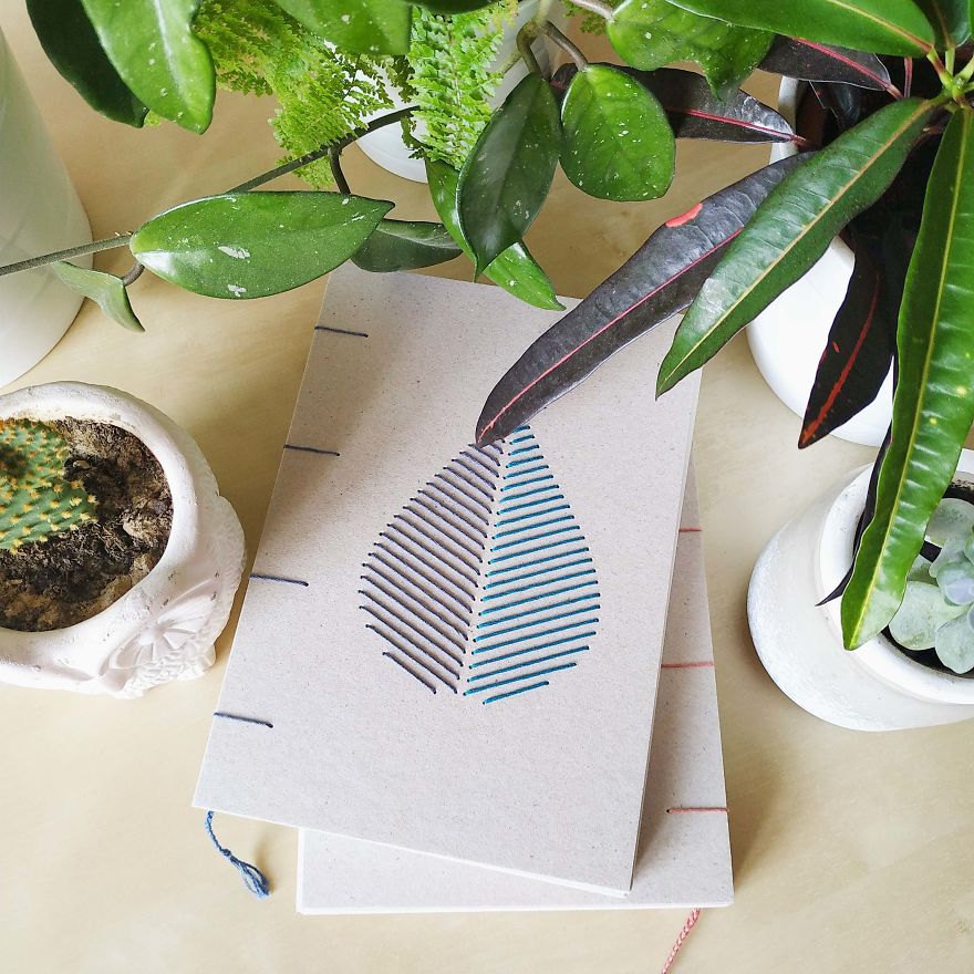 I Create Ecofriendly Handmade Notebooks With Woven Or Embroidered Covers
