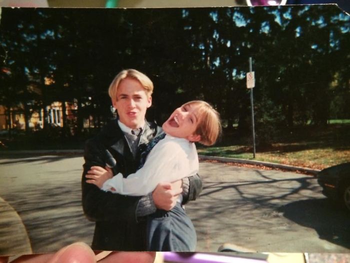 My Mother Found This Photo Of My Church Friend (Ryan Gosling) And I. We Had Some Awful 90s Hairs Cuts