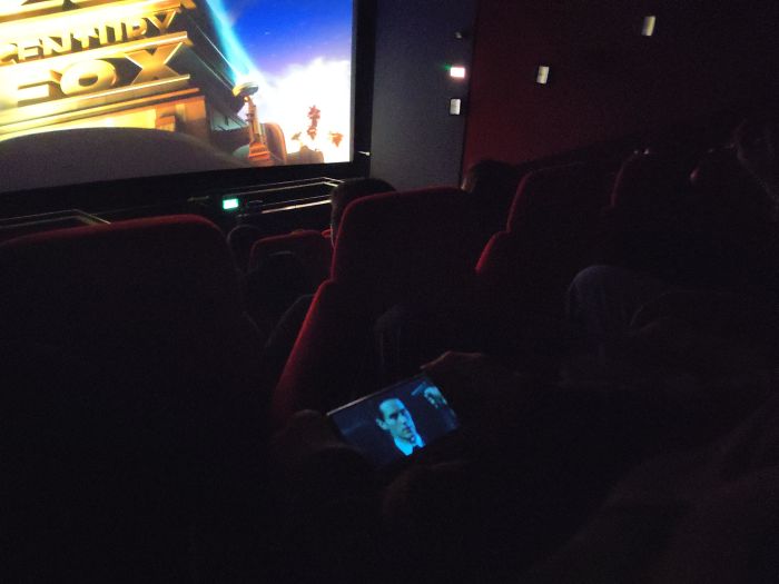 This Guy Is Watching Netflix In The Cinema Without Headphones