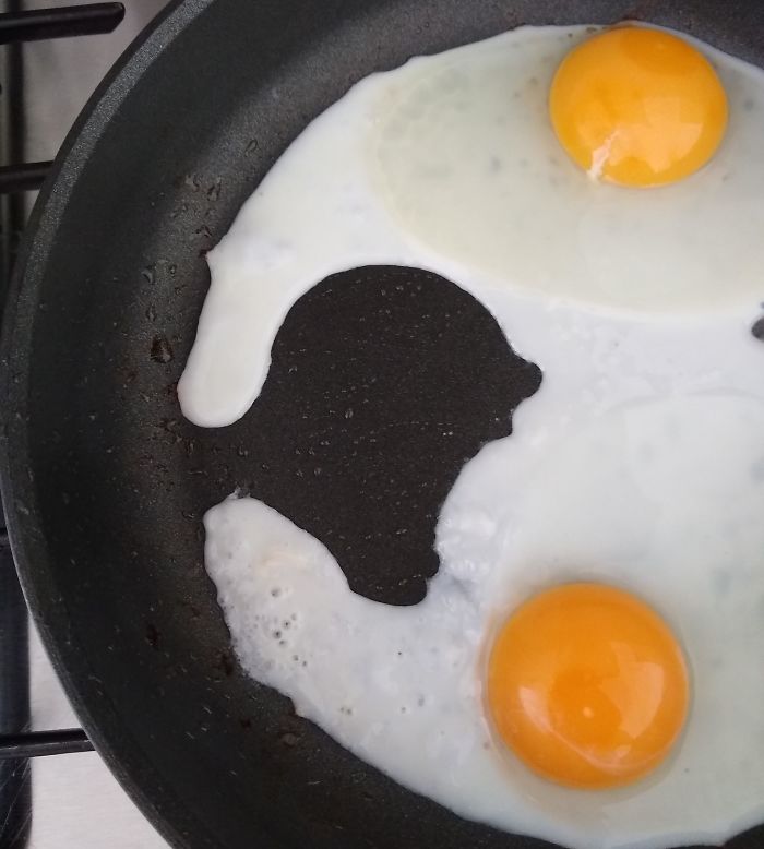 The Gap Between Two Eggs Looks Like A Bald Man Yelling