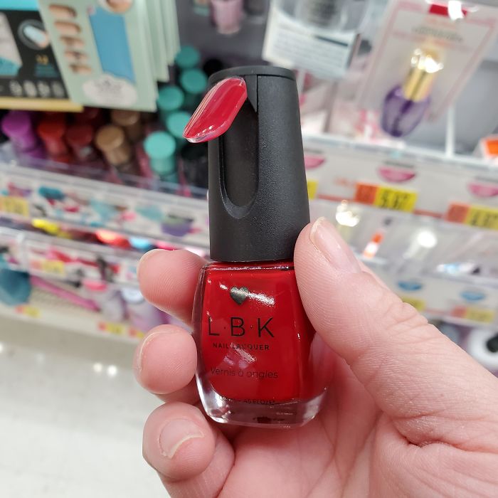 Nail Polish Bottle Has A Swatch Of The Color Attached To The Bottle So You Can See How The Color Looks On You