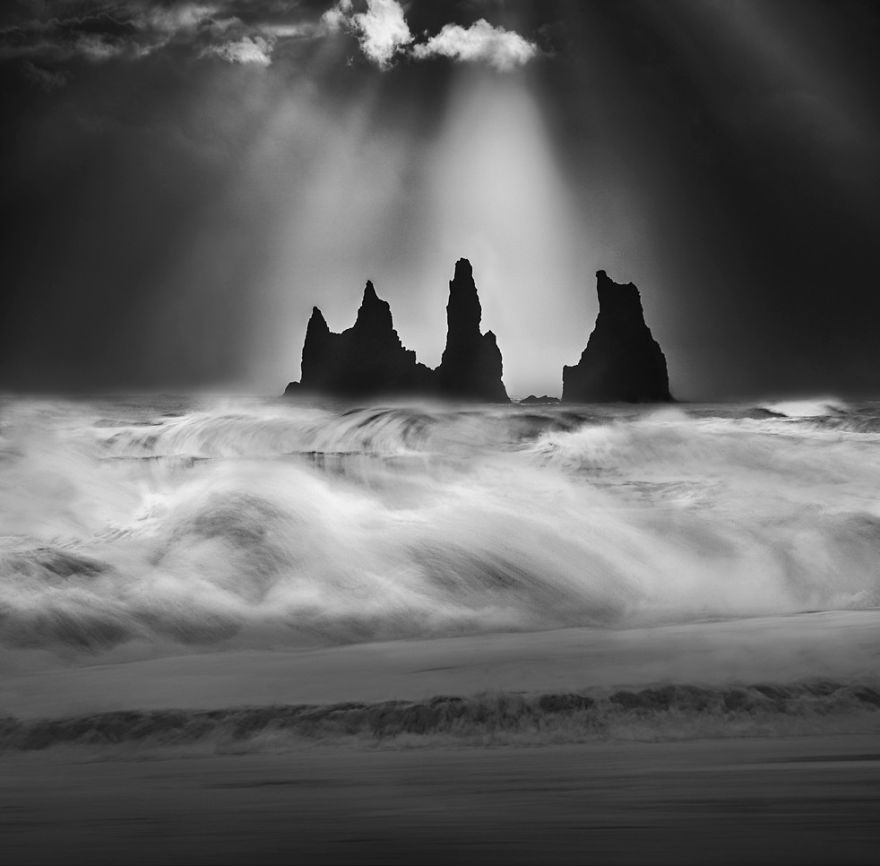Reyinisdrangar Rocks, Iceland By Peter Svoboda