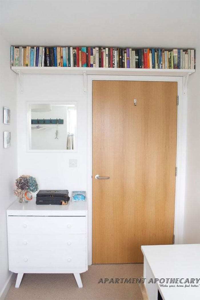 Hang Shelves Over The Door For Extra Space
