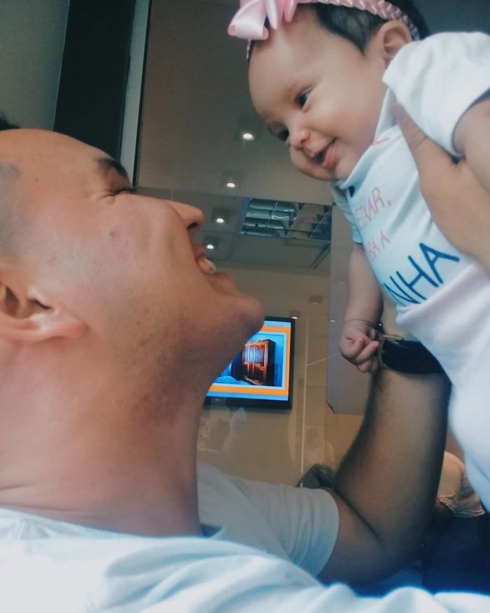 Dad Spends Months Talking To His Baby In The Womb, She Reacts To His Voice With The Biggest Smile Once Born