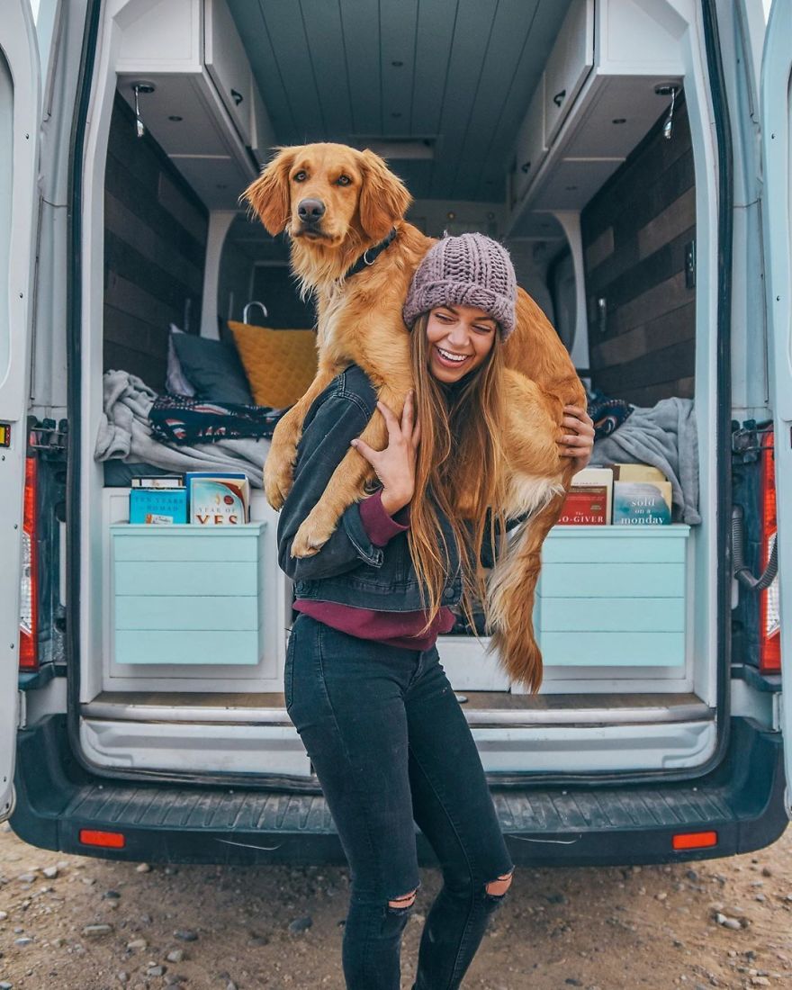 A Solo Female Traveler In A Converted Van With Her Puppy- Living On The Road Can Be An Incredible!