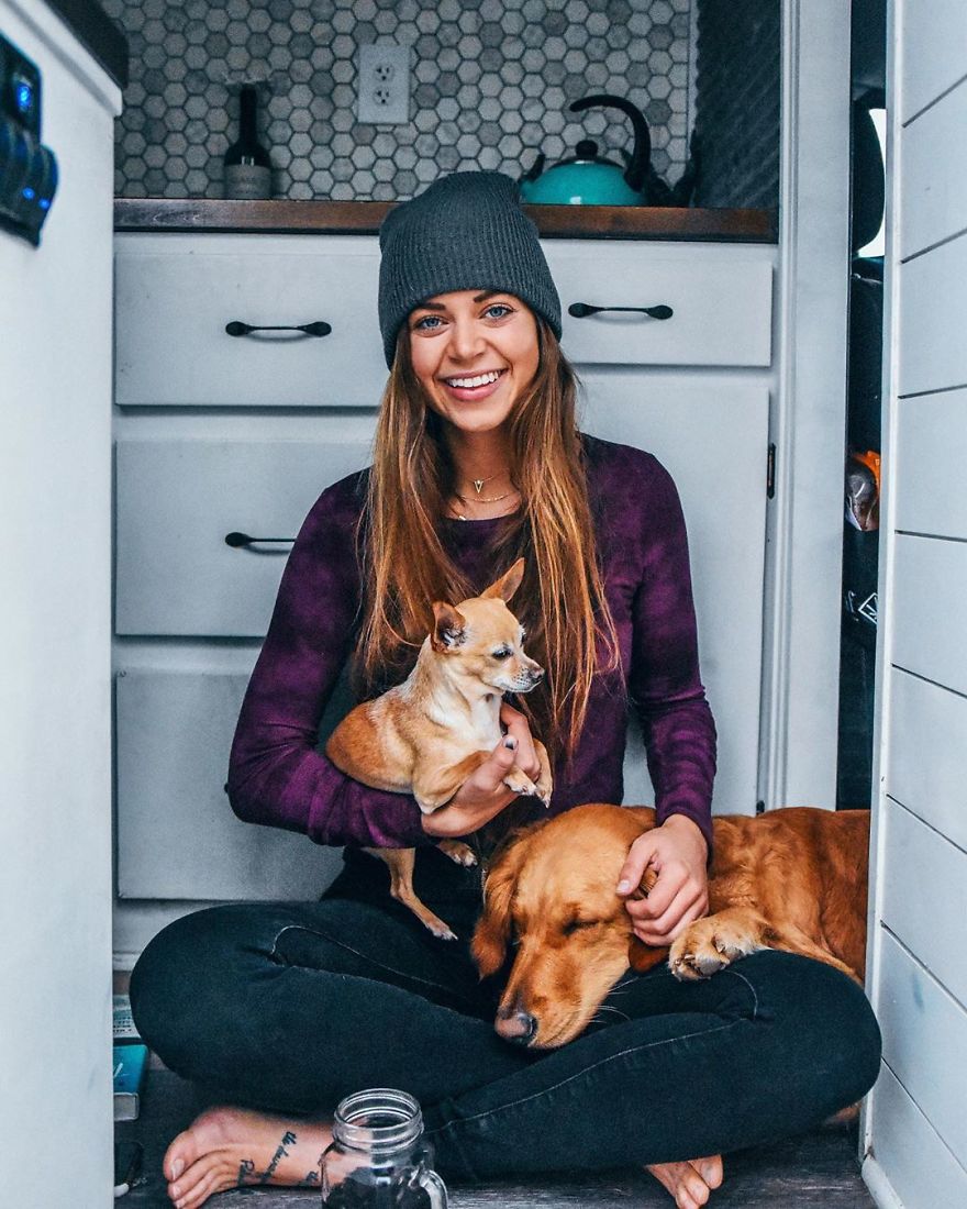A Solo Female Traveler In A Converted Van With Her Puppy- Living On The Road Can Be An Incredible!