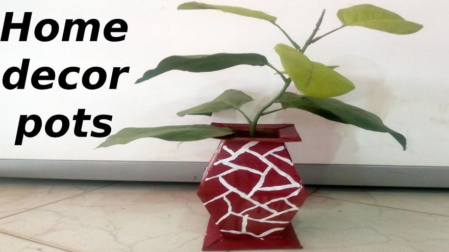 DIY Flower Pot Out Of Cardboard