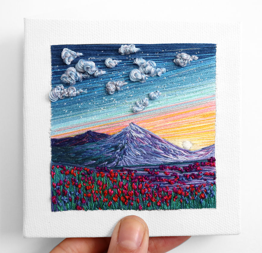 I Use Embroidery To Create Unique Landscapes