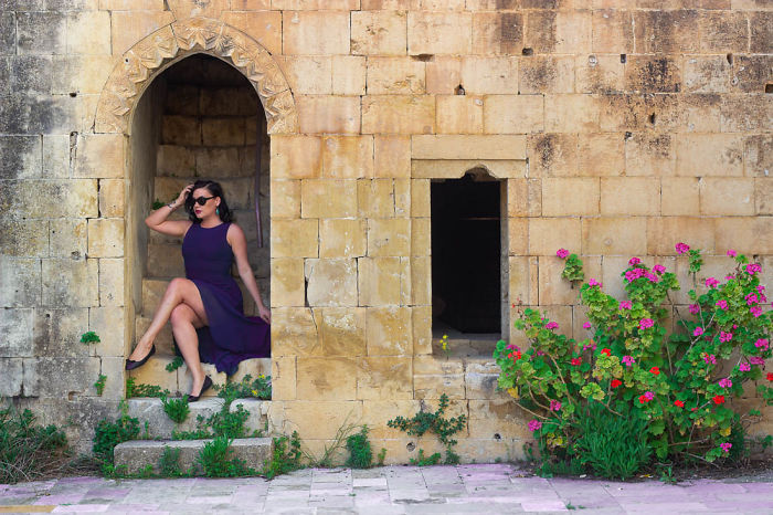 Model Poses Within The War Torn Abandoned Ruins Of Lebanon