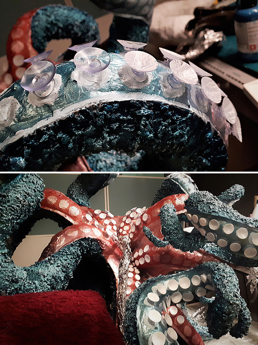 I Handcrafted An Octopus Chandelier And Here's The Creation Process (13 Pics)