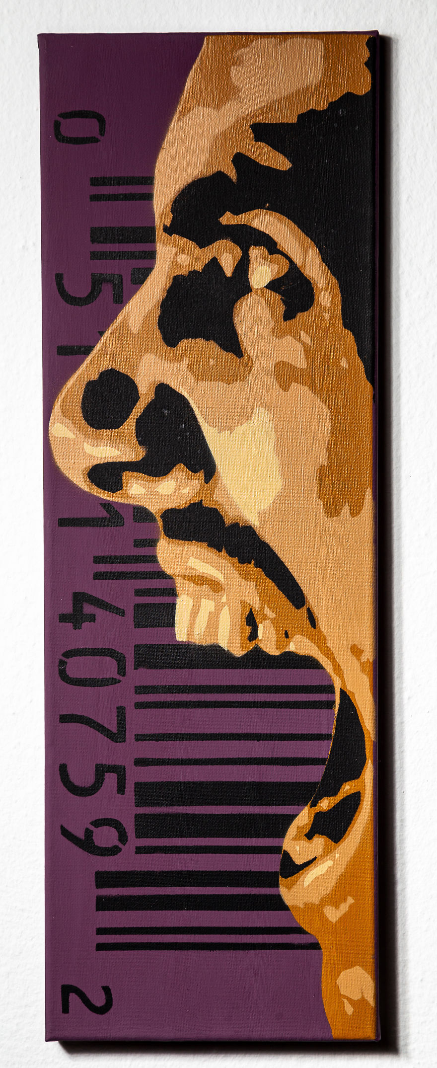 Stencil Art On Canvas. I Call It "The Scream" 20cm X 60cm.