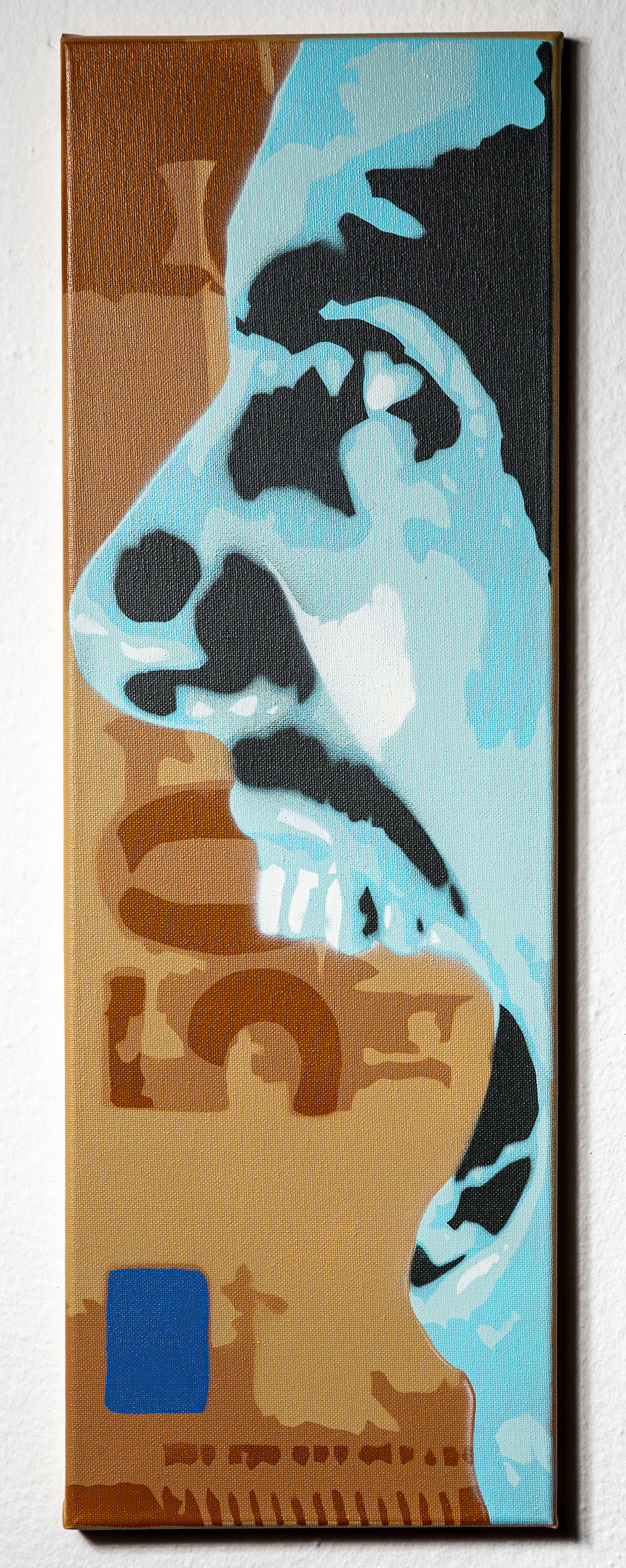 Stencil Art On Canvas. I Call It "The Scream" 20cm X 60cm.
