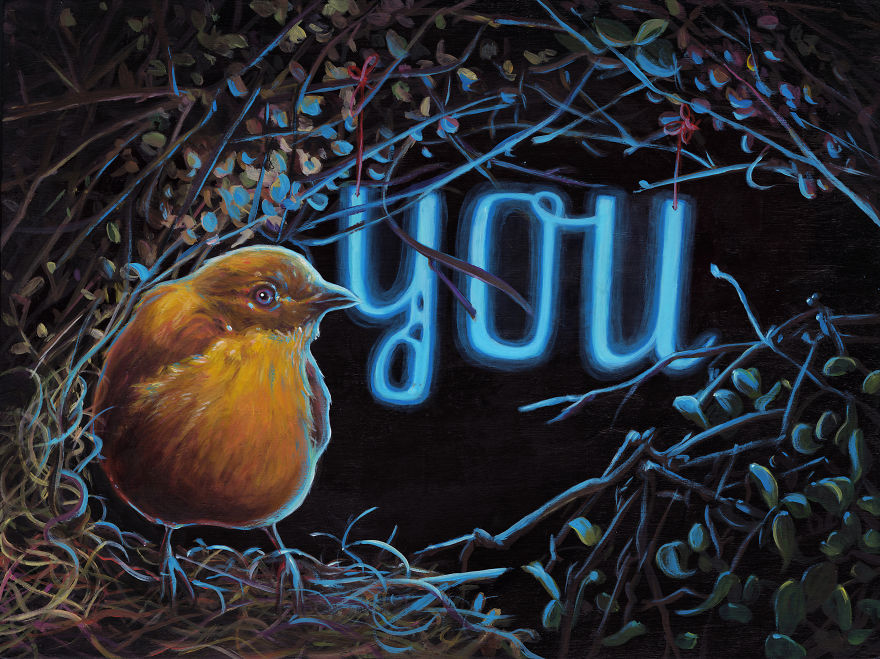 I Make Paintings Based On The Fabled Story Of The Bowerbird