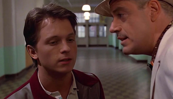 Someone Put Robert Downey Jr. And Tom Holland In 'Back To The Future' And It's Everything Marvel Fans Have Dreamed Of