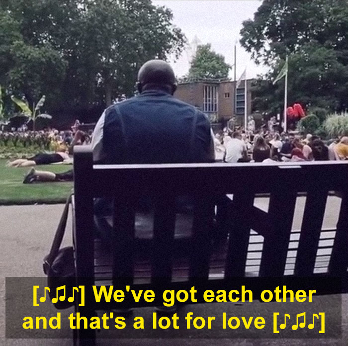 Guy Sings 'Living On A Prayer' To Himself, The Entire Park Joins Him