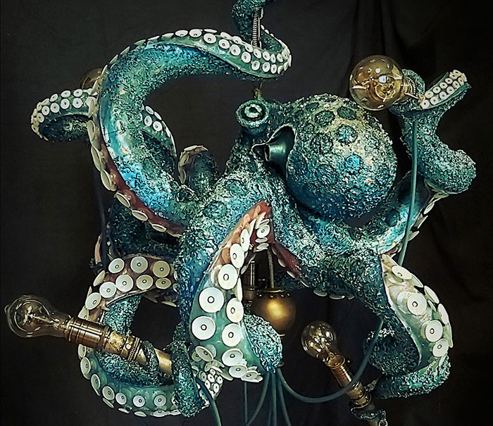 I Handcrafted An Octopus Chandelier And Here’s The Creation Process (13 Pics)