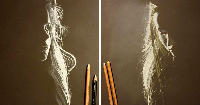 Artist Draws Beautiful Portraits Of Women And They Look Like They’re Cast In Light (19 Pics)