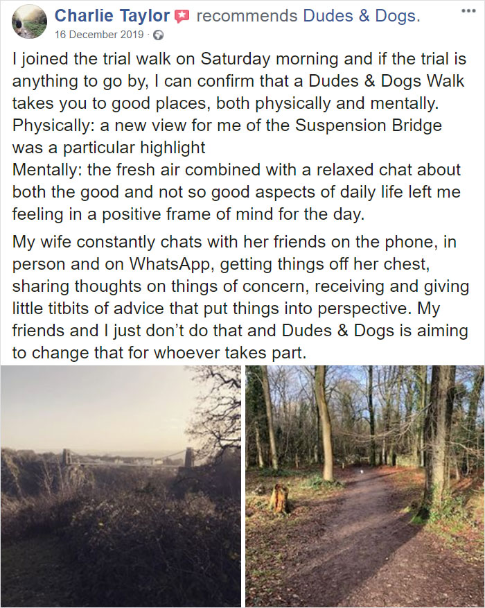 Guy Sets Up A Dog-Walking Group For Men Who Need A Companion To Open Up About Their Problems