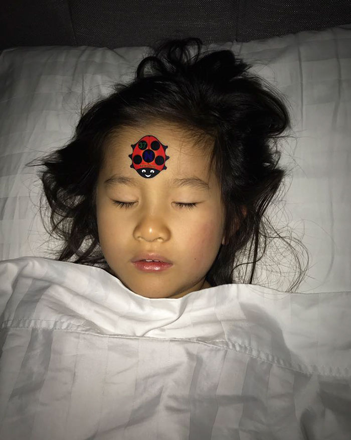 This Bug-Shaped Sticker Is An Ingenious Way To Measure Your Child's Temperature Without Any Hassle