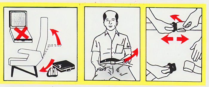 Flight Safety Illustrations Drawn By Someone Who Probably Doesn’t Know How Kids Look