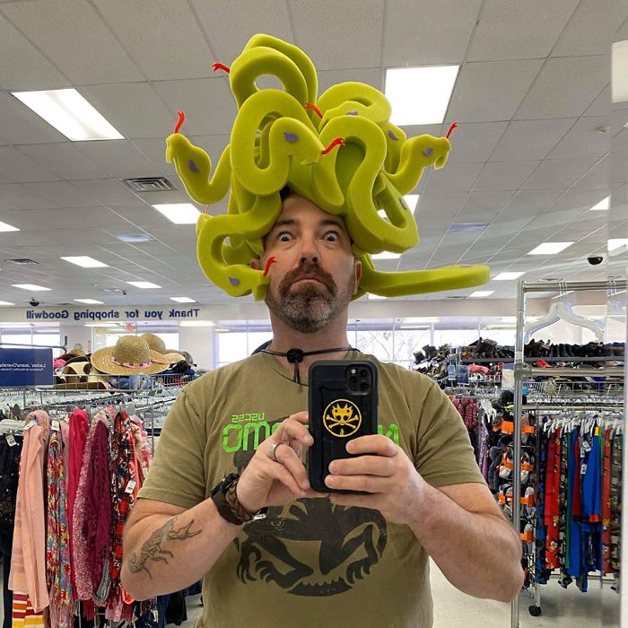 Foam Medusa Snake Hair! Found At Gw In Sacramento. Thankfully I Didn’t Turn To Stone Looking At Myself