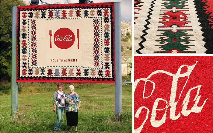 Coca-Cola Hand Knitted Billboards In Serbia Using Traditional Knitting Techniques