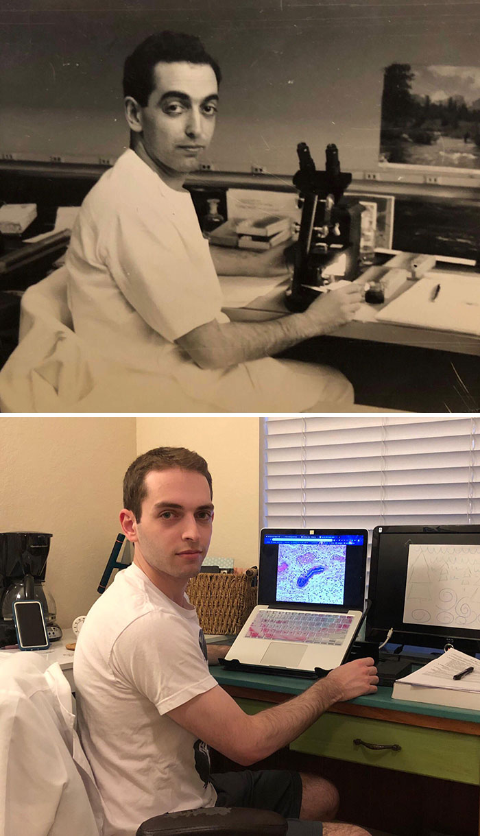 Me And My Grandpa In Medical School 70 Years Apart (Equally Sleep-Deprived)