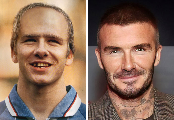 In 1998, Fourfourtwo Magazine Predicted David Beckham Would Like Like This (Left) In 2020. This Is How He Actually Looks Like