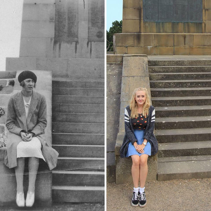 My Great-Grandmother And Me In The Same Spot 89 Years Apart