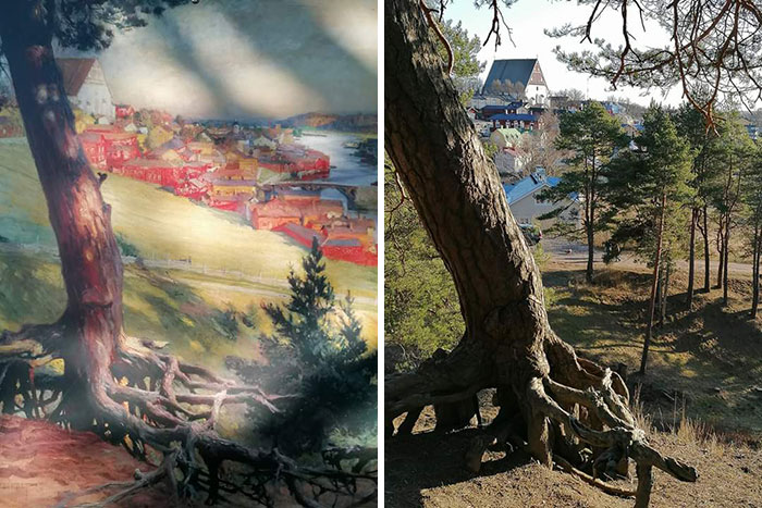 Left: A Painting From 1892, Right: The Same Spot In 2020