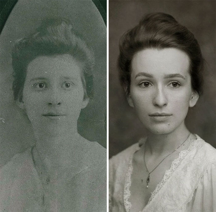 Recreated My Great-Grandmother's 1918 Portrait