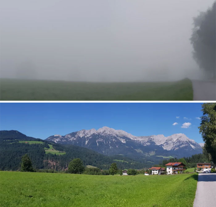 The Fog Lifting And Changing The View From My House Between 8am And 10am