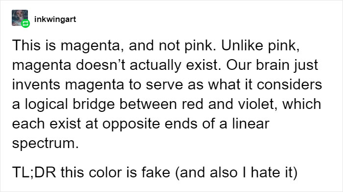 Tumblr Users Freak Out That Magenta Is Not A Real Color And That Impossible Colors Exist