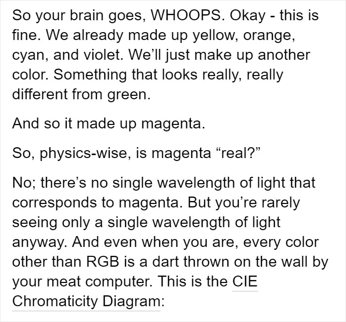 Tumblr Users Freak Out That Magenta Is Not A Real Color And That Impossible Colors Exist